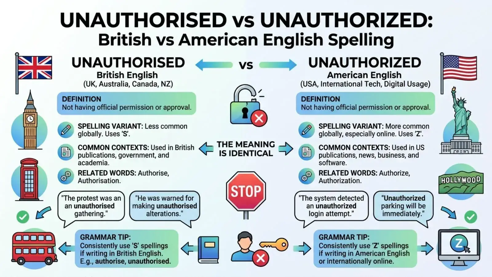 unauthorised” and “unauthorized
