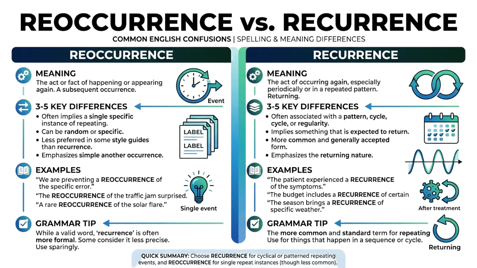 Recurrence or Reoccurrence