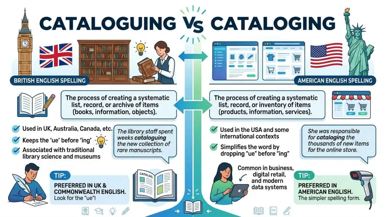 cataloguing or cataloging