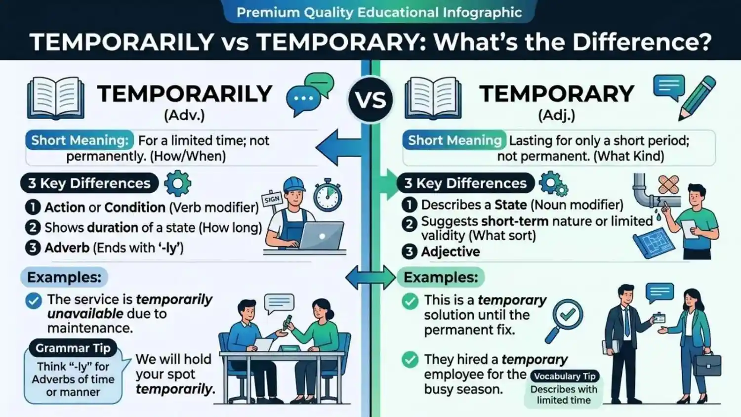 Temporarily or Temporary