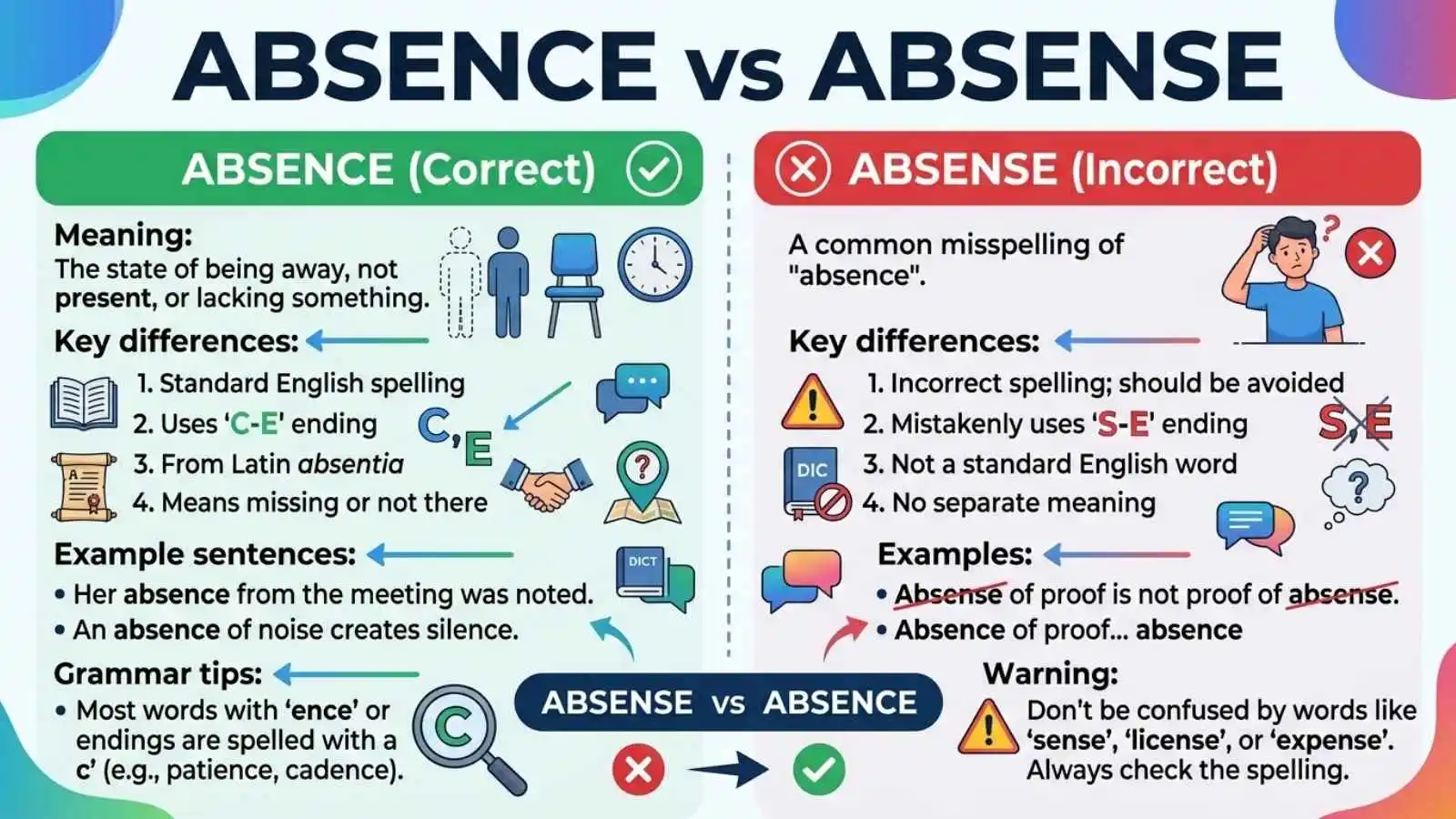 Absence vs Absense
