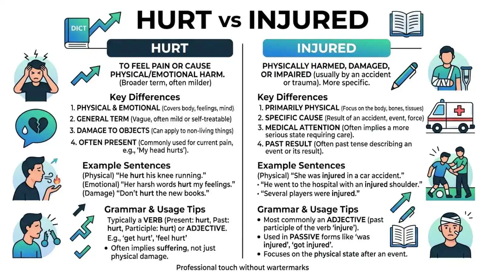 Hurt vs Injured