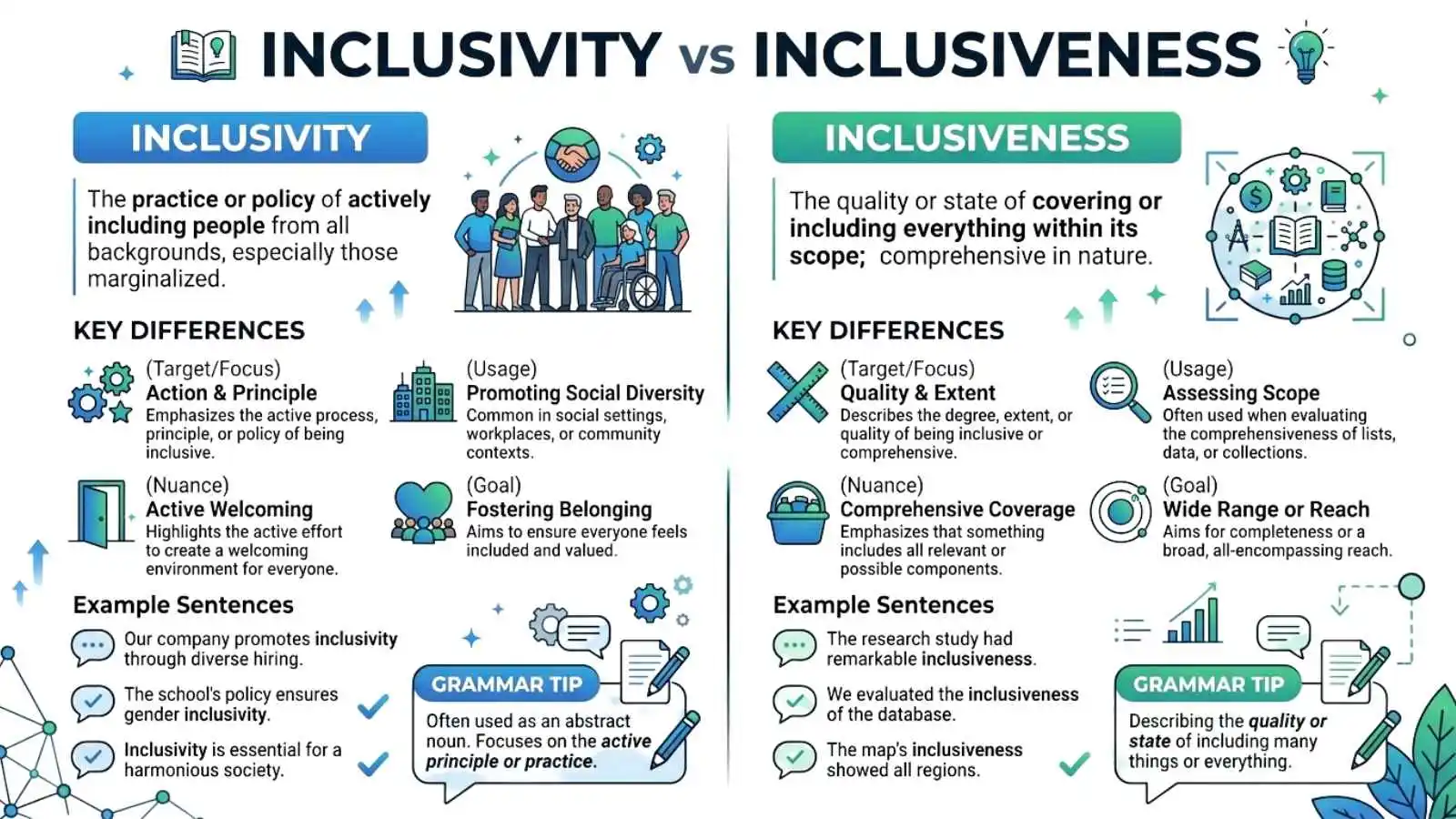 Inclusivity vs Inclusiveness
