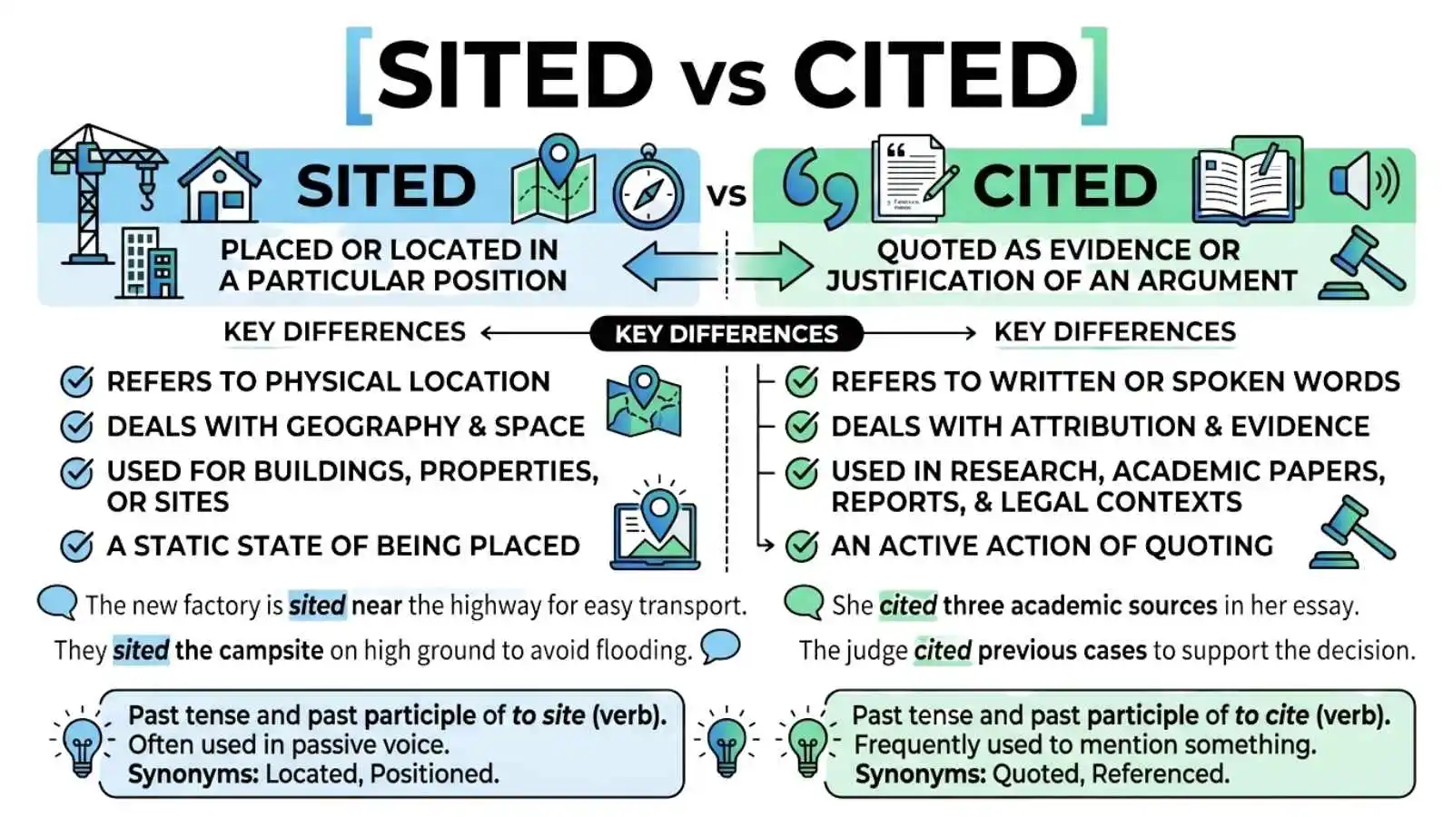 Sited vs Cited