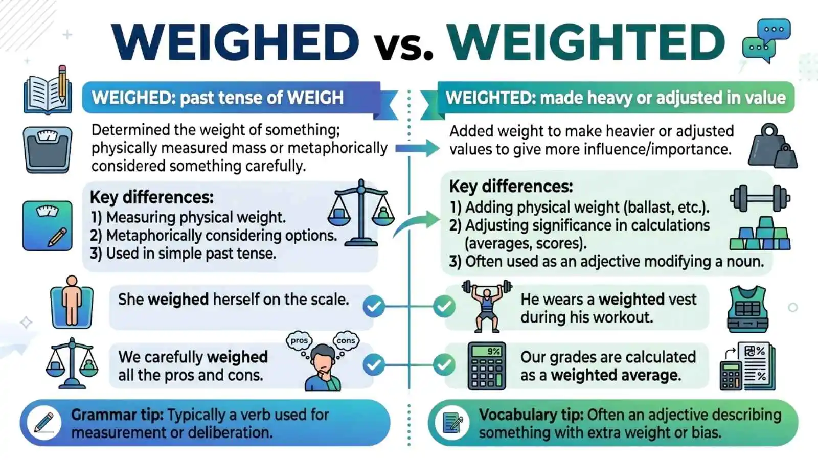 Weighed vs Weighted