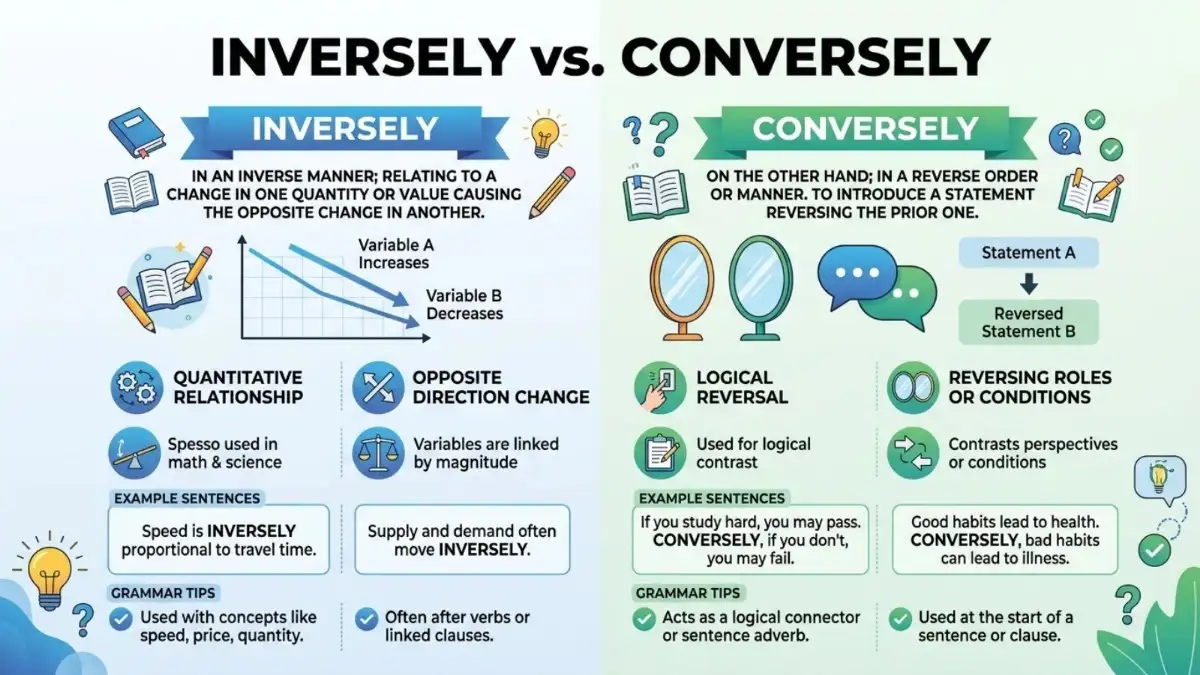 Inversely vs Conversely