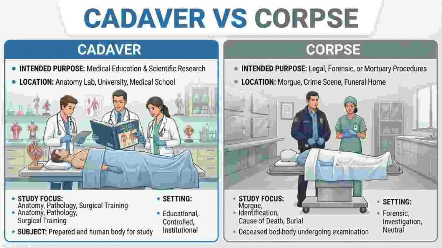 Cadaver vs Corpse