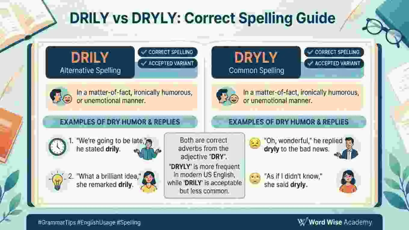 Drily or Dryly